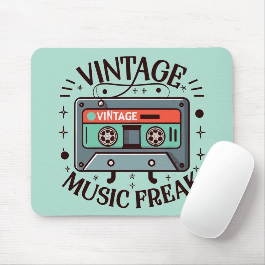 Vintage-Musik-Freak Mousepad (Mit Mouse)