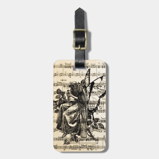 Vintage Musik Gepäckanhänger (Vorderseite vertikal)