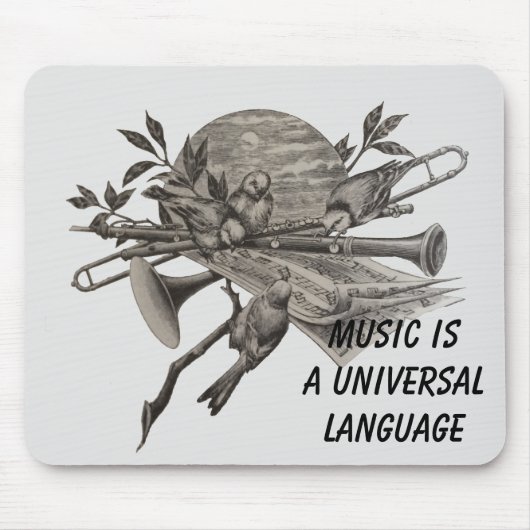 Vintage Musik ist Universelle Sprache Musikalisch Mousepad (Vorne)