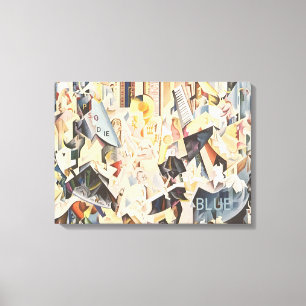 Vintage Musik, Kunst-Deko-Jazz, Rhapsodie im Blau Leinwanddruck