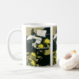 Vintage-Musik, Miss Traumerei spielt Klavier, Reed Kaffeetasse
