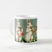 Vintage Musik Ostern Bunny - Whimsisches Tier Kuns Kaffeetasse (Vorderseite Links)