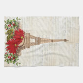 Vintage Musik Paris Weihnachtsküche Handtuch (Horizontal)