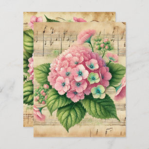 Vintage Musik - Pink & Green Hydrangea - Scrapbook