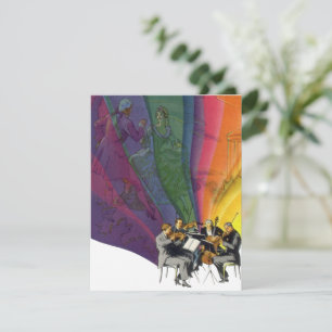 Vintage-Musik-Regenbogen, viktorianisches Paar bei