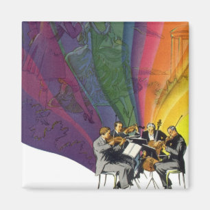 Vintage Musik Regenbogen, viktorianisches Paar bei Magnet