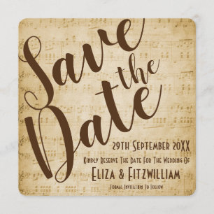 Vintage-Musik Save The Date Einladung