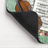 Vintage Musik und Blume Mousepad (Ecke)