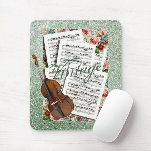 Vintage Musik und Blume Mousepad (Mit Mouse)