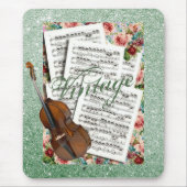 Vintage Musik und Blume Mousepad (Vorne)