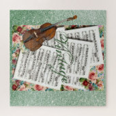 Vintage Musik und Blume Puzzle (Horizontal)