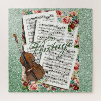 Vintage Musik und Blume Puzzle