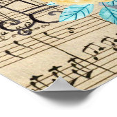 Vintage Musik und Geburtsstunde Poster (Ecke)