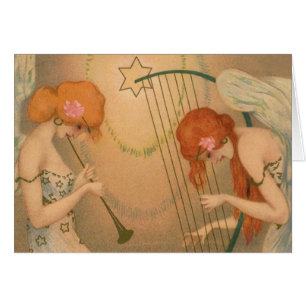 Vintage-Musik viktorianische Engel Musiker Flöte H