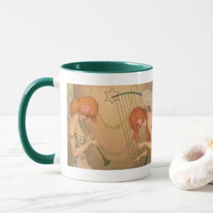 Vintage-Musik viktorianische Engel-Musiker Flöte H Tasse