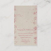 Vintage Musik Visitenkarte (Rückseite)