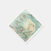 Vintage musikalische Meerjungfrau Serviette (Ecke)