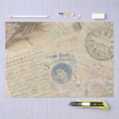 Vintage Musikblätter Rose Pocket Watch Decoupage Seidenpapier (Handwerk)