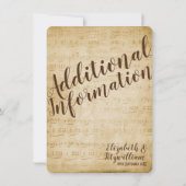 Vintage Musikeinschlusskarte Einladung (Rückseite)