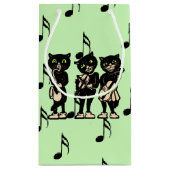 Vintage Musiker Black Cats Musiknoten Kleine Geschenktüte (Rückseite)