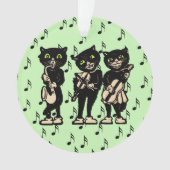 Vintage Musiker Black Cats Musiknoten Ornament (Vorderseite)