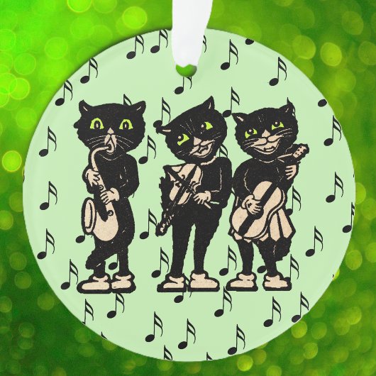 Vintage Musiker Black Cats Musiknoten Ornament