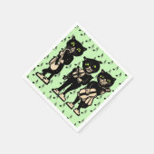 Vintage Musiker Black Cats Musiknoten Serviette (Ecke)