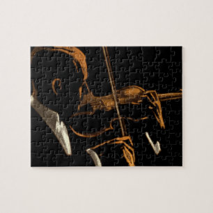 Vintage-Musiker, Violinist, der Violinmusik spielt Puzzle