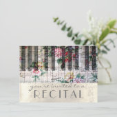 Vintage MusikErwägung Einladung (Stehend Vorderseite)