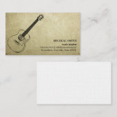 Vintage Musikgitarre Elegante Business-Karte Visitenkarte (Vorne/Hinten)