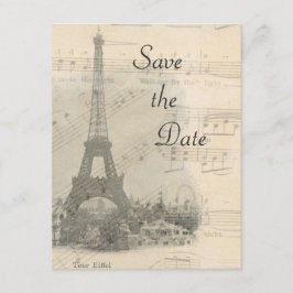 Vintage Musikhochzeit in Paris Speichern Sie die D Save The Date