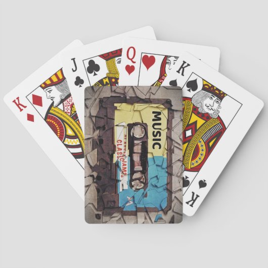 Vintage Musikkassette Spielkarten (Rückseite)