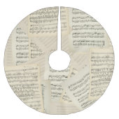 Vintage Musikkomposition Weihnachten Polyester Weihnachtsbaumdecke (Vorderseite)