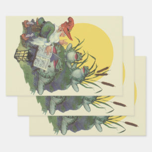 Vintage-Musikmagazin-Coverkunst, Etude-Froschchor Geschenkpapier Set