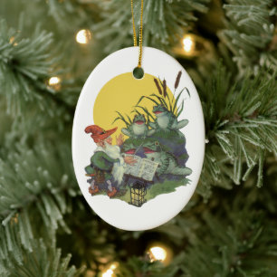 Vintage-Musikmagazin-Coverkunst, Etude-Froschchor Keramikornament