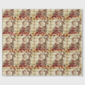 Vintage Musikmesse und Weihnachtsmann Geschenkpapier (Flach)