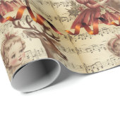 Vintage Musikmesse und Weihnachtsmann Geschenkpapier (Rolleneckpunkt)