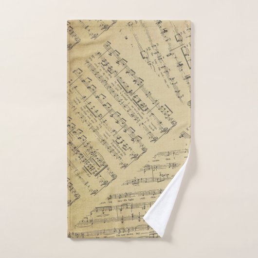 Vintage Musiknote Badhandtuch Set (Handtuch)