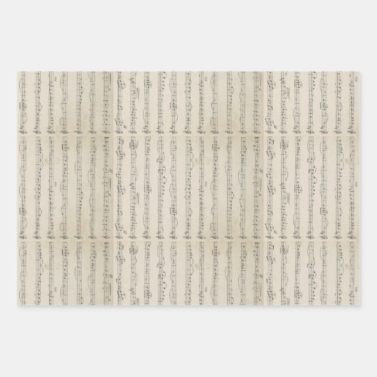 Vintage Musiknote Geschenkpapier Set (Vorderseite 3)