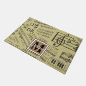 Vintage Musiknote Musician Monogram Fußmatte (Schrägansicht)