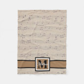 Vintage Musiknote Musiker Monogram Fleecedecke (Vorderseite)