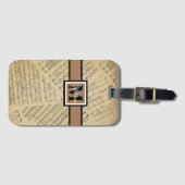 Vintage Musiknote Musiker Monogram Gepäckanhänger (Vorderseite (Horizontal))