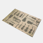 Vintage Musiknote Muster Gitarre Violin Tuba Fußmatte (Schrägansicht)