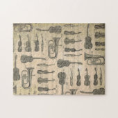 Vintage Musiknote Muster Gitarre Violin Tuba Puzzle (Horizontal)