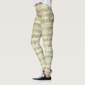 Vintage Musiknote Muster Musik Thema Musiker Leggings (Links)
