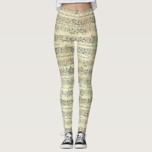 Vintage Musiknote Muster Musik Thema Musiker Leggings