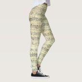 Vintage Musiknote Muster Musik Thema Musiker Leggings (Rechts)
