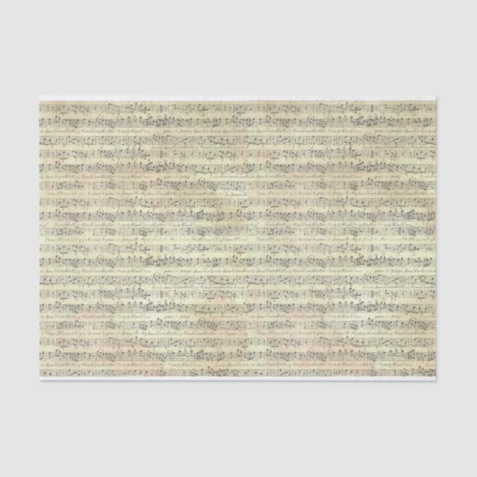 Vintage Musiknote Muster Musik Thema Musiker Seidenpapier (Vorderseite)