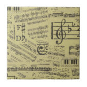 Vintage Musiknote Muster Musiker Fliese (Vorderseite)