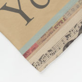 Vintage Musiknote Tuba Gitarre Geige Music Theme Fleecedecke (Ecke)